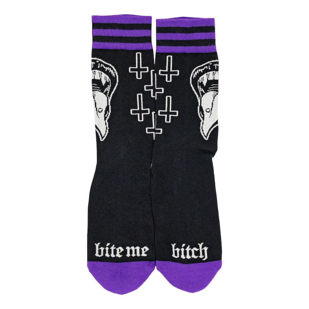 Bite Me Bitch Crew Socks - ResirWrecked Costumes