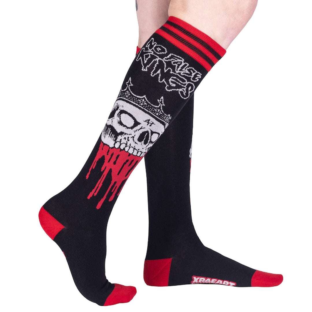 No False Kings No Idol Gods knee-high socks.