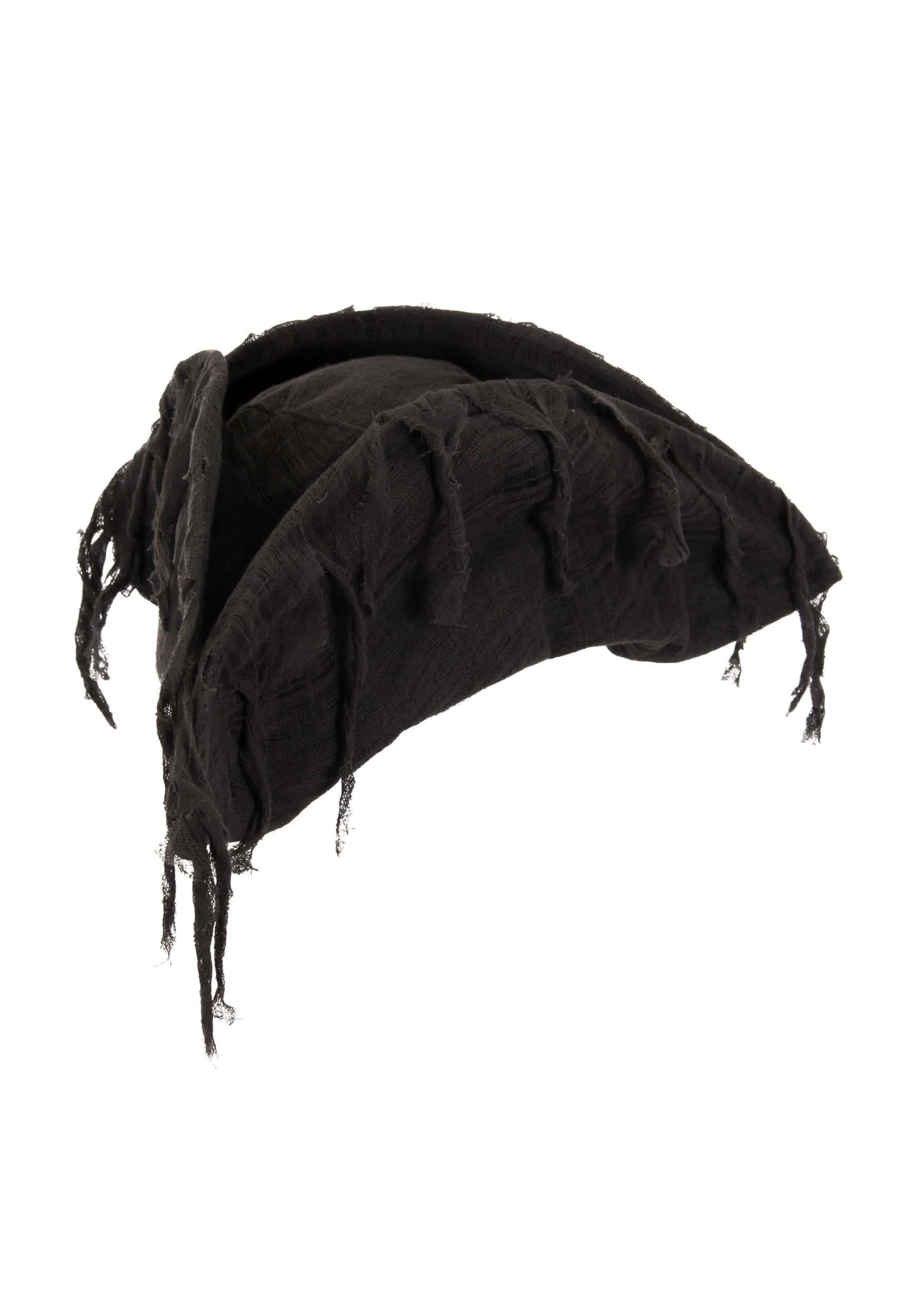 Distressed black ghost pirate hat.