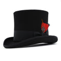 Black wool-felt Victorian top hat.