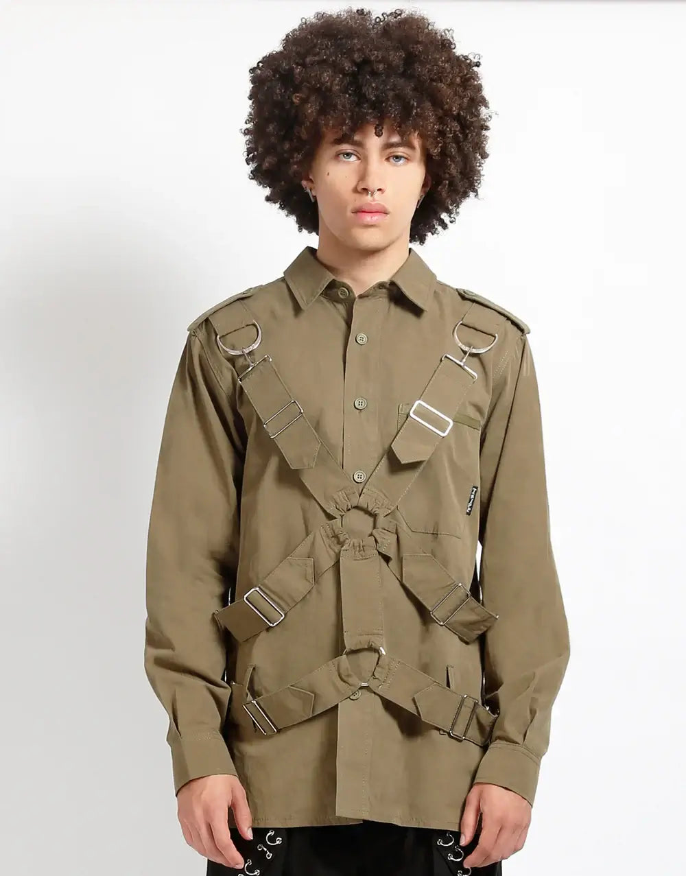 Parachute Shirt Jacket – Tripp NYC Army Style Outerwear featuring adjustable straps and military detailing.