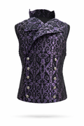 Purple brocade vest.