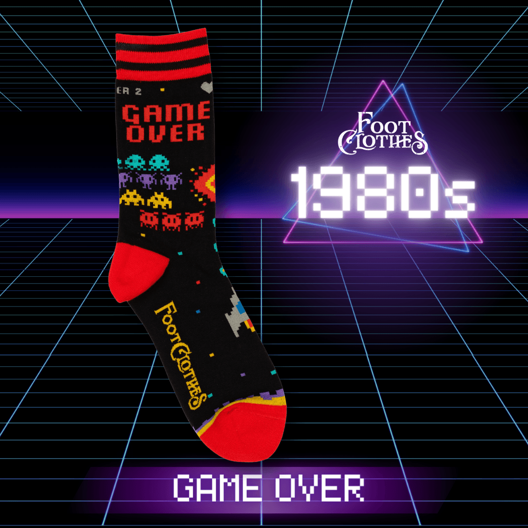 Game Over 80s Video Game Crew Socks - ResirWrecked Costumes