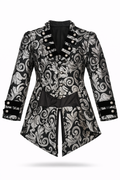 Silver brocade tailcoat.