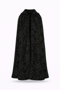 Full-length black brocade opera cape.
