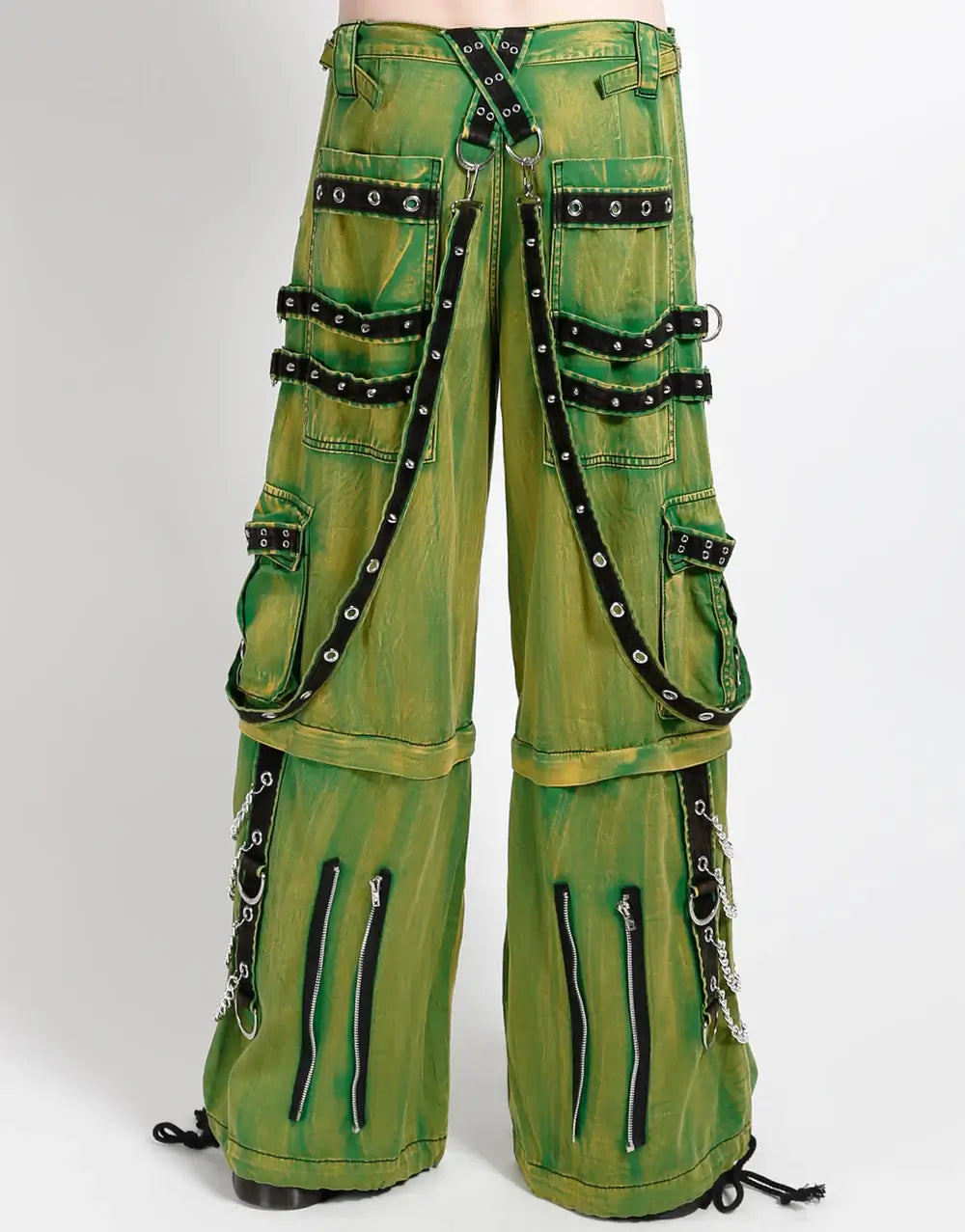 TRIPP NYC JAM PANT GREEN SLIME WASH GOTHIC STREETWEAR featuring a bold slime wash finish and utility details.