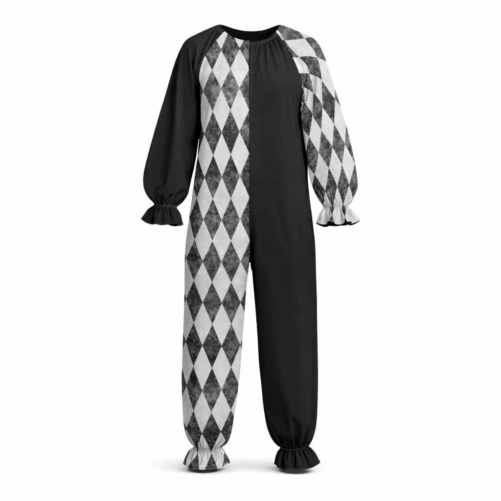 Dirty Diamonds half-and-half clown jumpsuit.