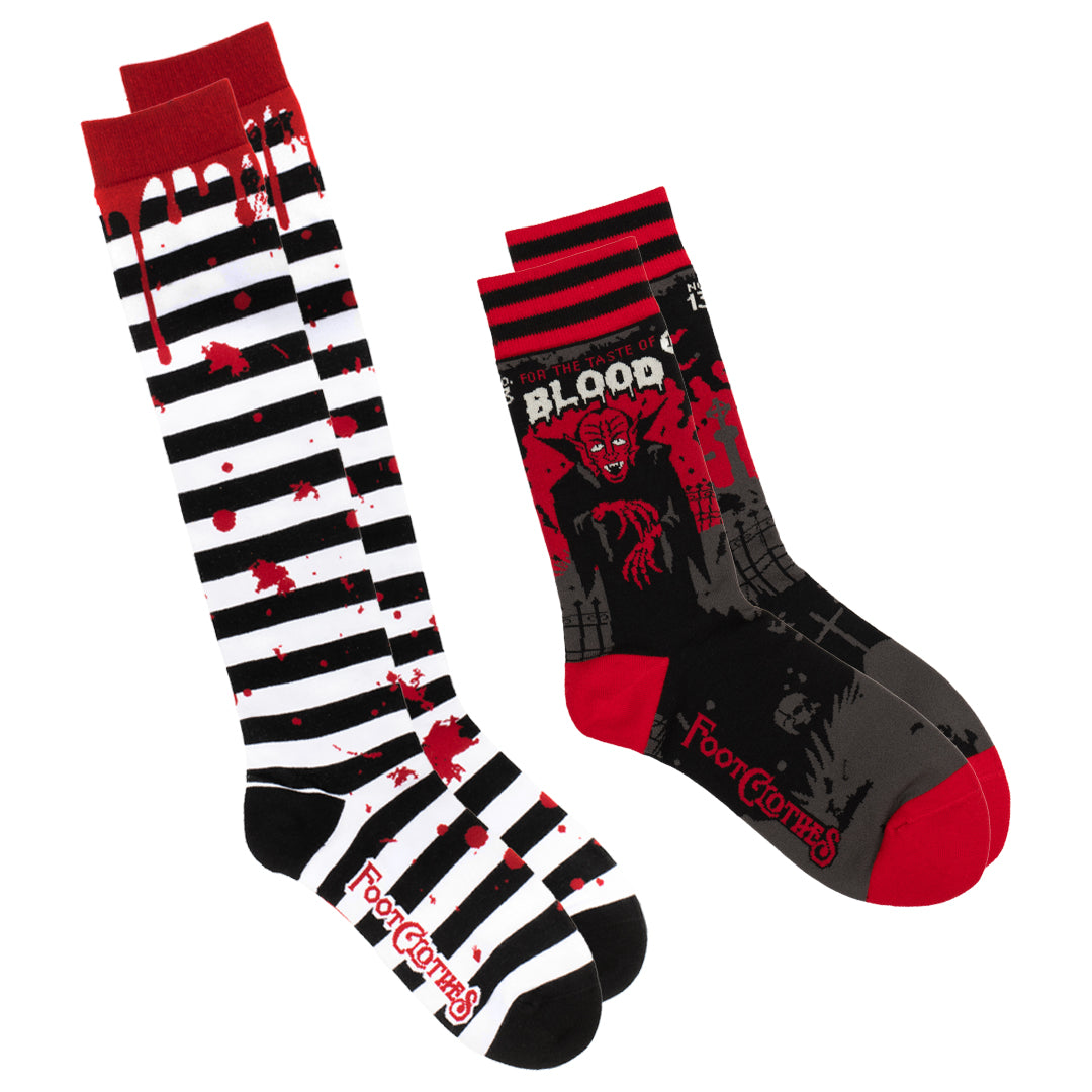 Two-design Blood Goth sock pack.