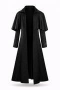 Black swirling brocade cape coat.