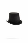 Black coachman top hat.