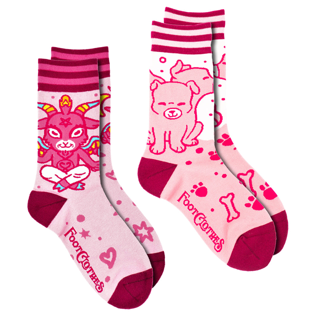 Two-design cute mythical-creature crew sock pack.
