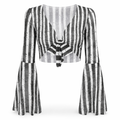 Dirty Diamonds sheer tie-front crop top.