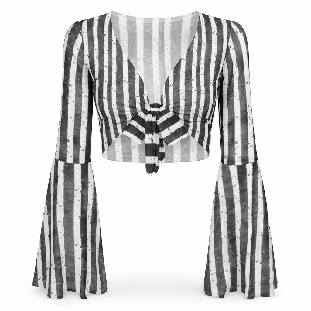 Dirty Diamonds sheer tie-front crop top.