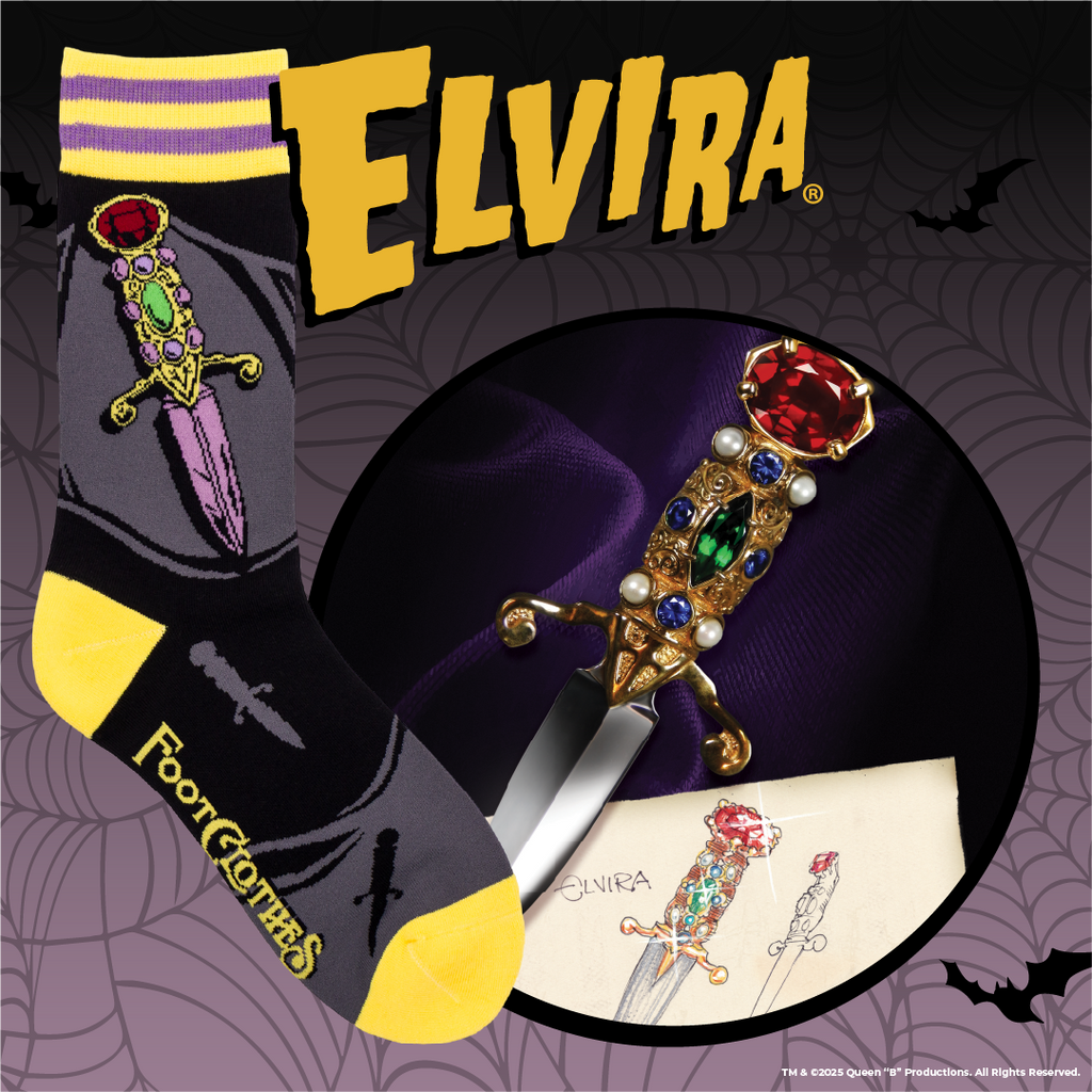 Elvira I Cut You Crew Socks - ResirWrecked Costumes