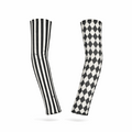 Black-and-white Dirty Diamonds fingerless gloves.