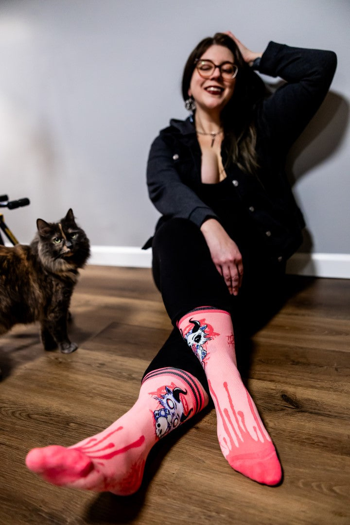FootClothes x Aborted Bubblegum Death Kitty Crew Socks - ResirWrecked Costumes