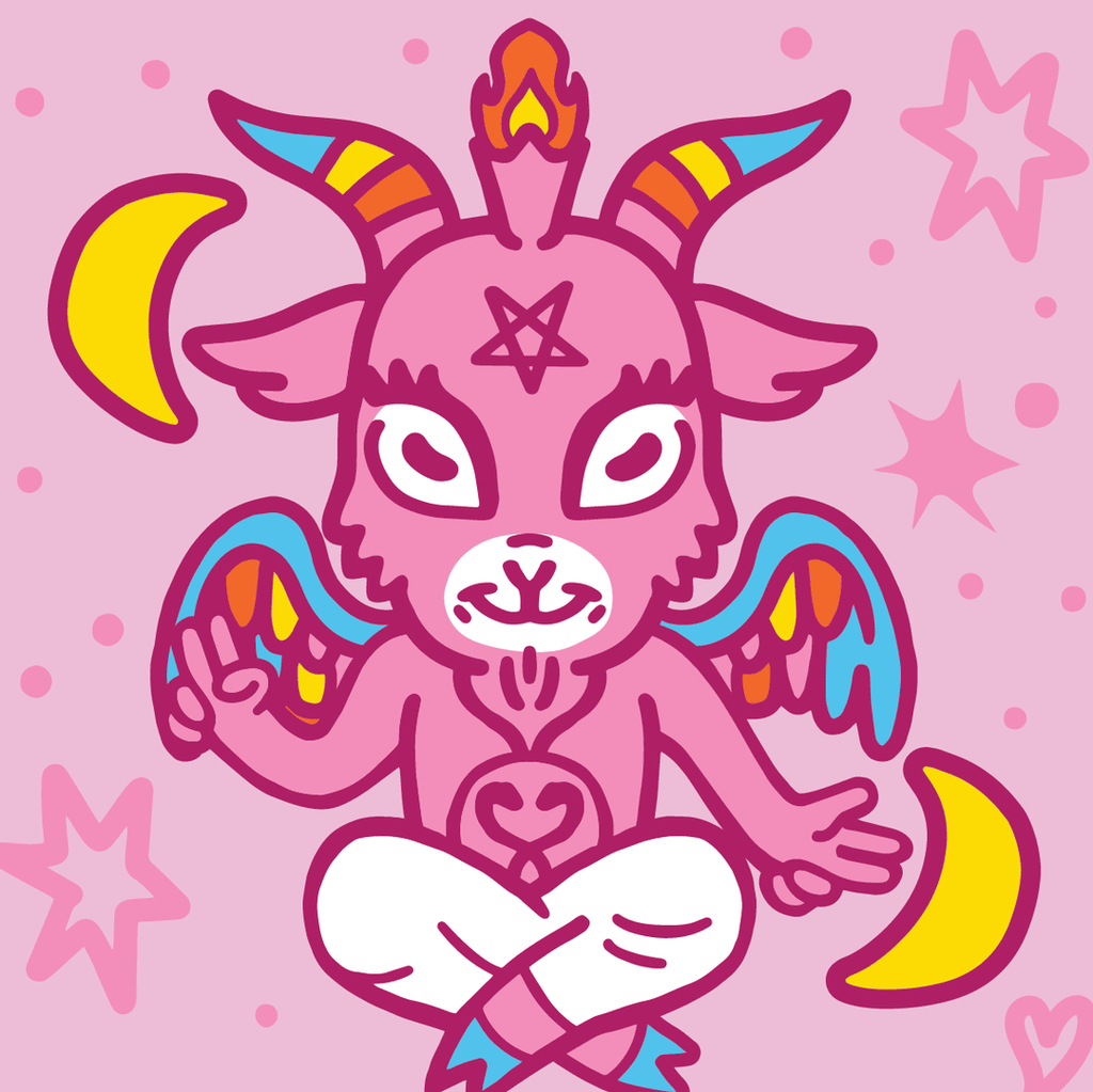 Cute Baphomet Goat Crew Socks - ResirWrecked Costumes