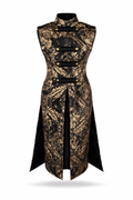 Long gold brocade vest.