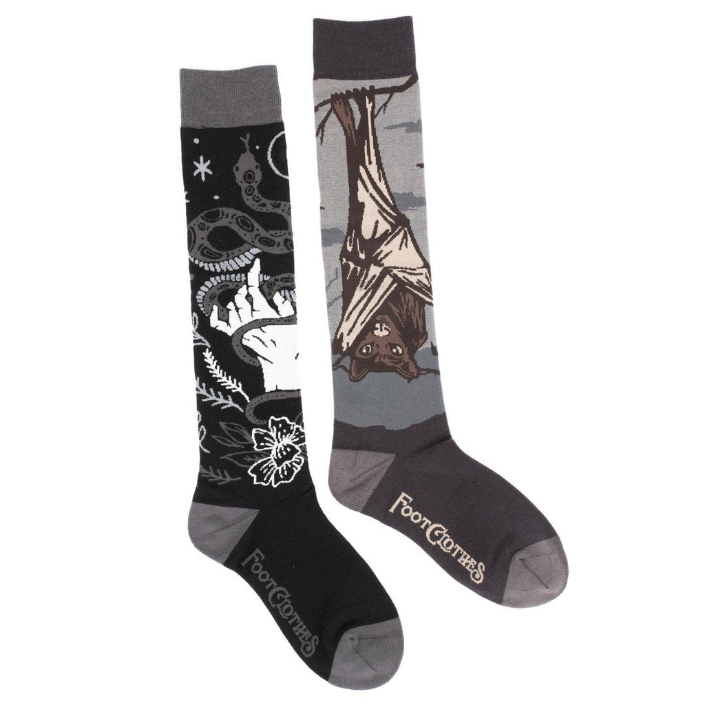 Two-design dark knee-high sock pack.