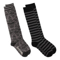 Two-design grey-and-black knee-high sock pack.