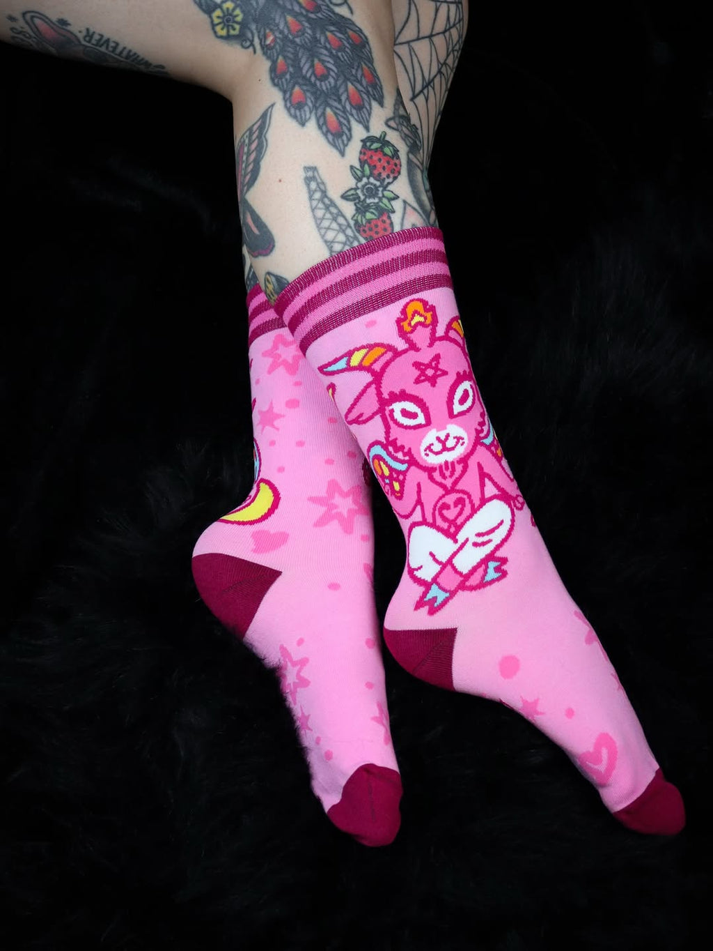 Cute Baphomet Goat Crew Socks - ResirWrecked Costumes