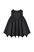 Black high-waisted skirt with bat-shaped hem.