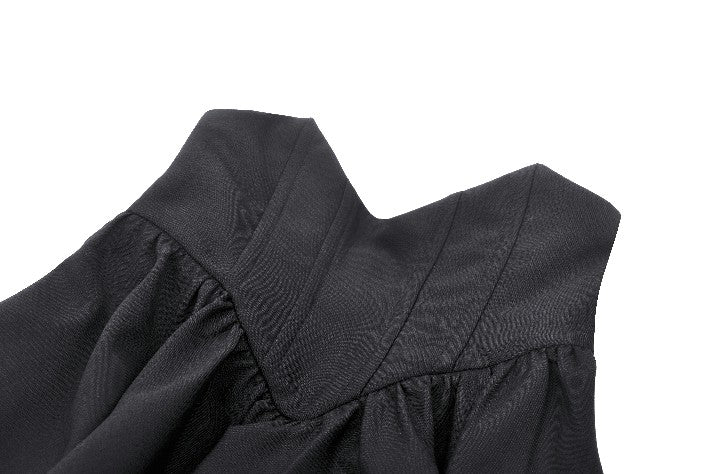Black High-Waisted Bat-Hem Skirt