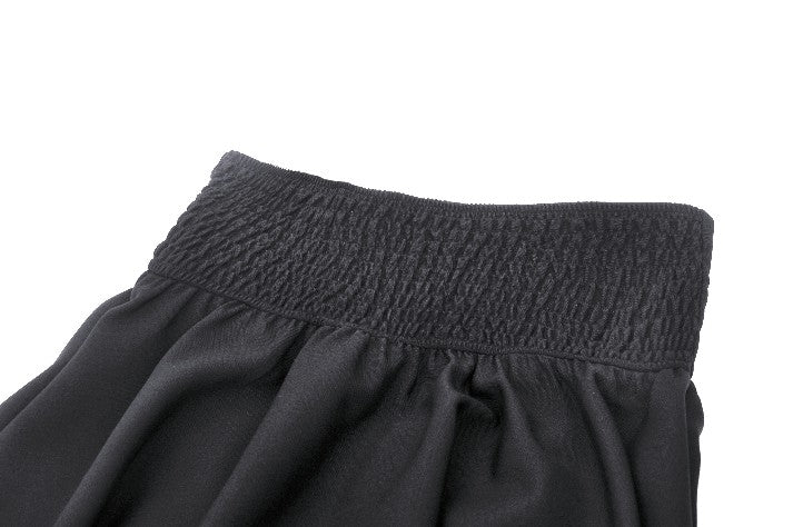 Black High-Waisted Bat-Hem Skirt