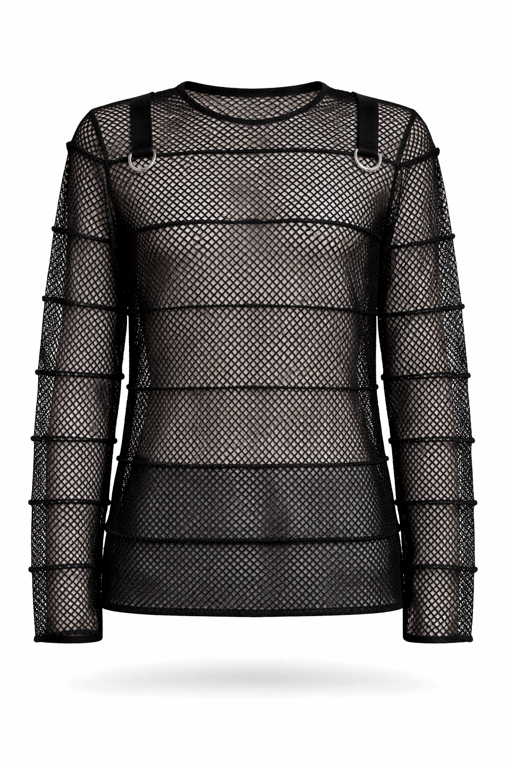 Tripp NYC striped mesh jersey top.
