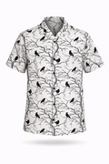 Nevermore Toile raven-print button-up shirt.
