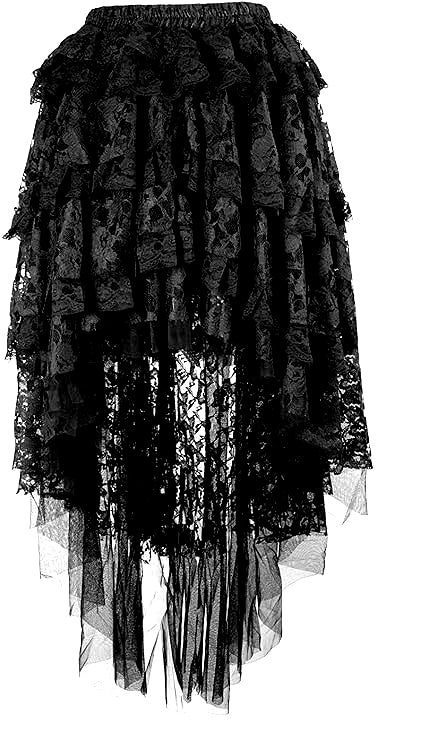 Black layered lace Ophelie skirt.