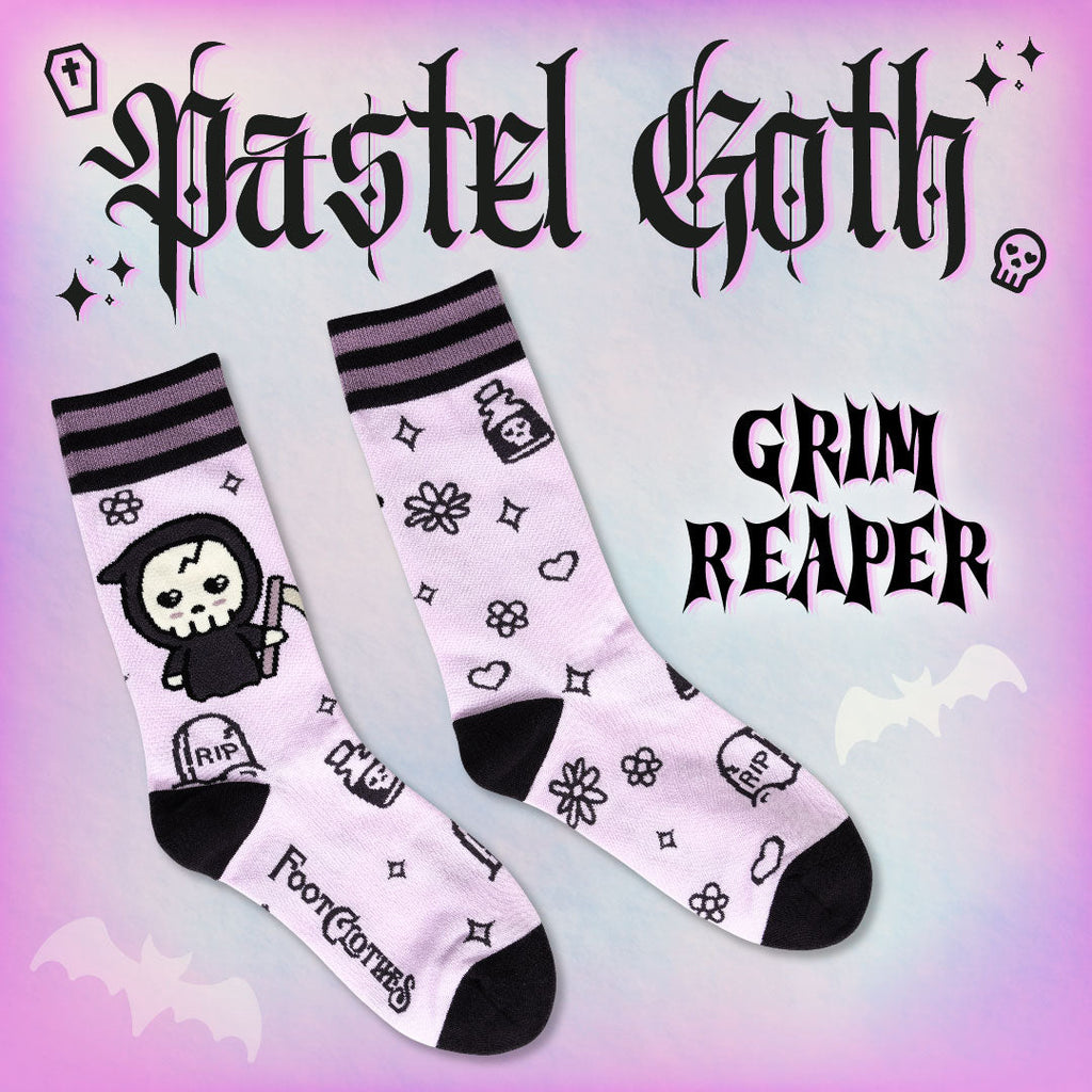 Pastel Goth Grim Reaper Crew Socks - ResirWrecked Costumes