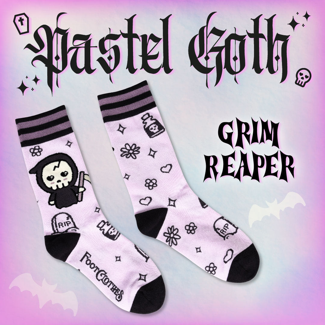 Pastel Goth Grim Reaper Crew Socks - ResirWrecked Costumes