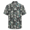 Punk Skulls print camp shirt.