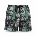 Punk Skulls print beach shorts.