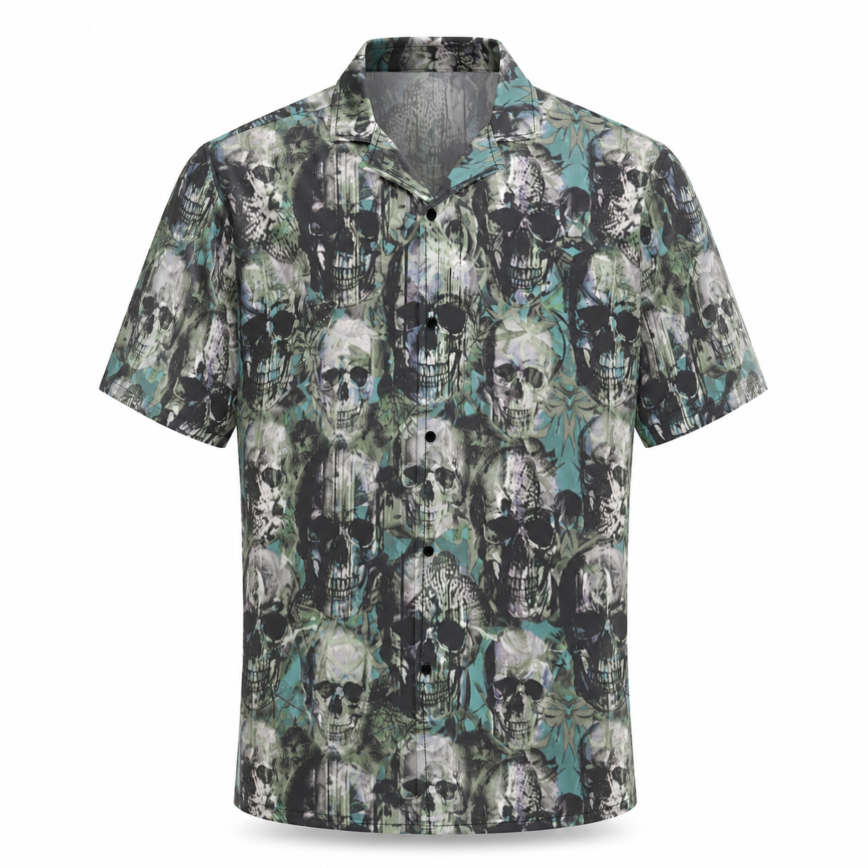 Punk Skulls Print Men’s Hawaiian Shirt - ResirWrecked Costumes
