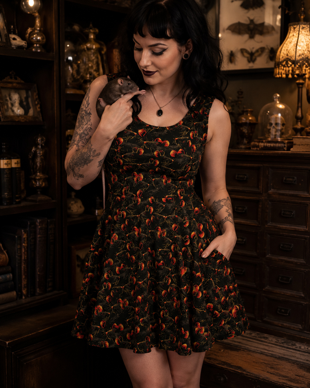 OMG! It’s Rats! Pocket Skater Dress