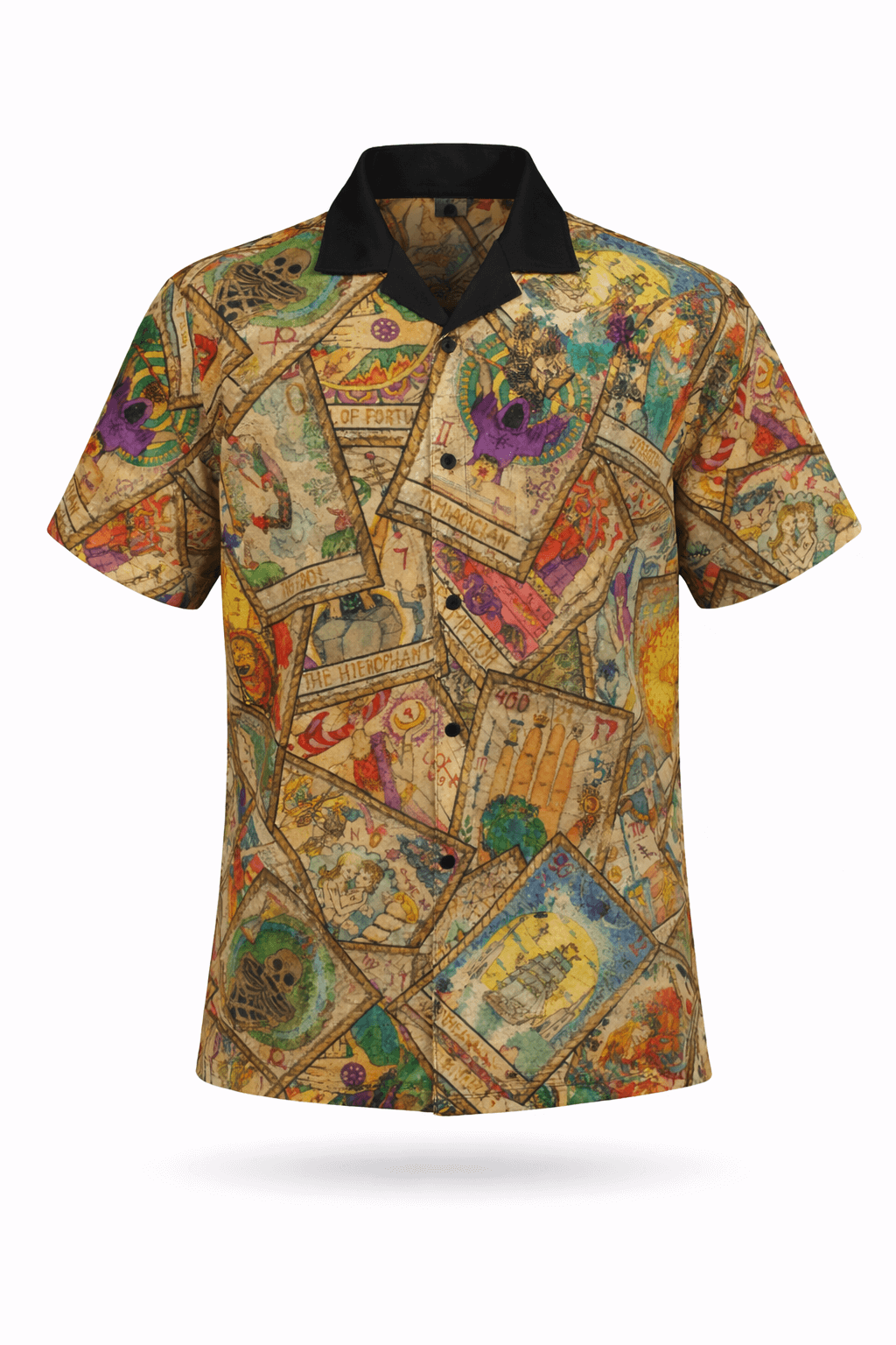 Scattered Tarot button-up shirt.