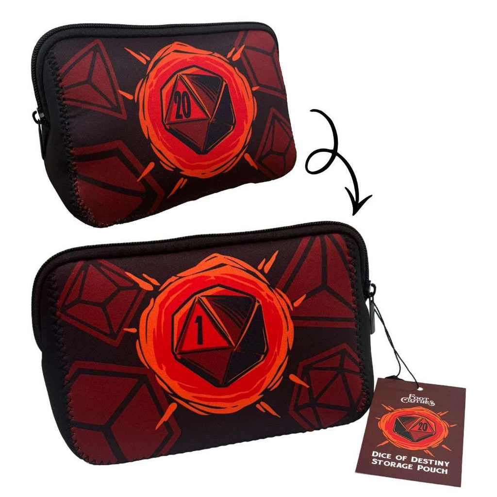 Dice of Destiny neoprene zip pouch.