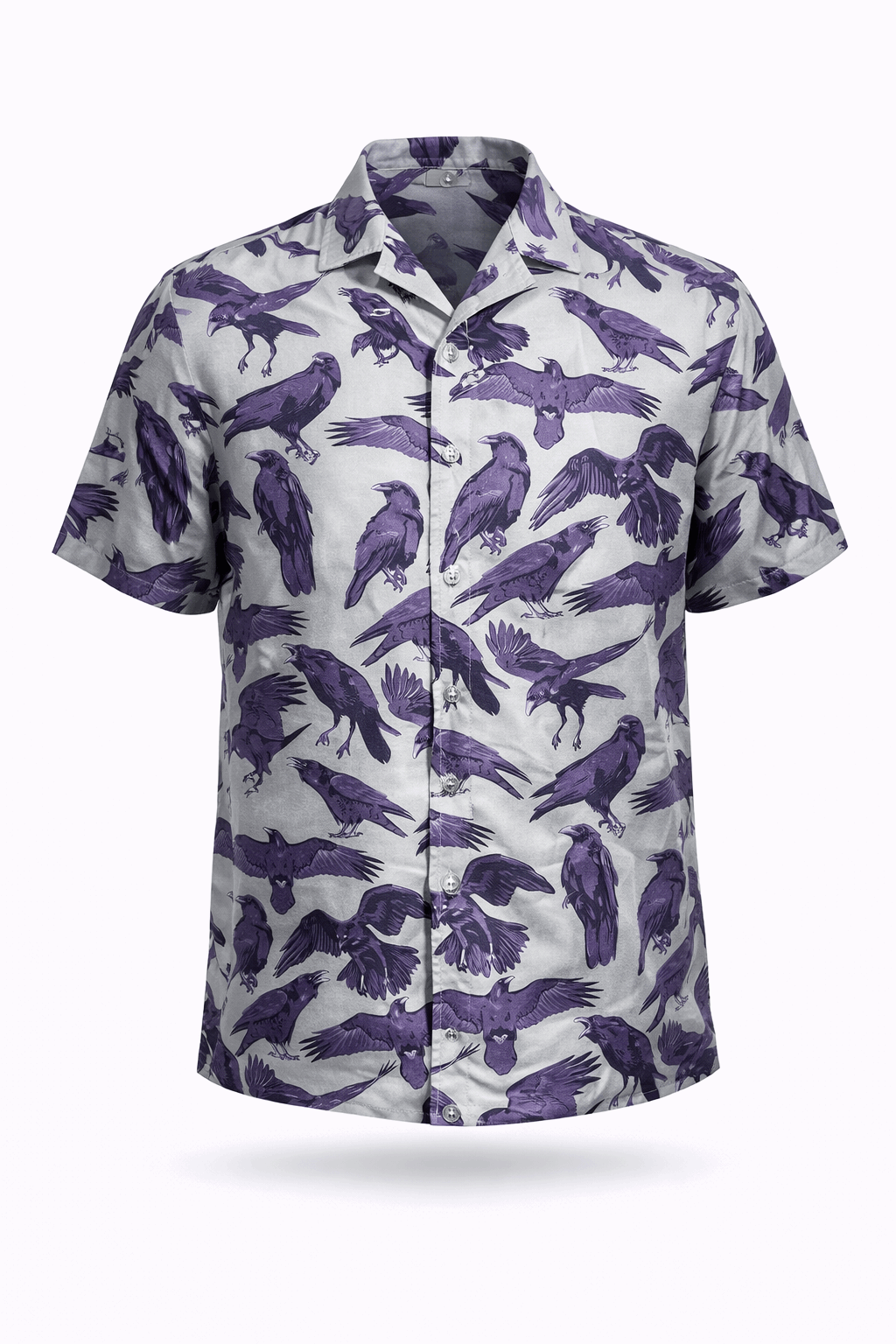 The Flock raven-print button-up shirt.