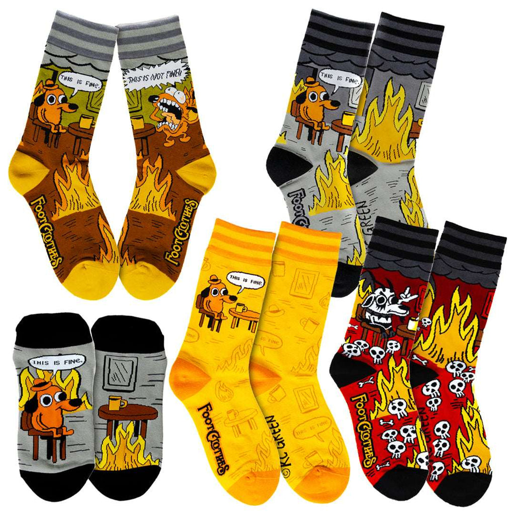 Five-design This Is Fine sock pack.