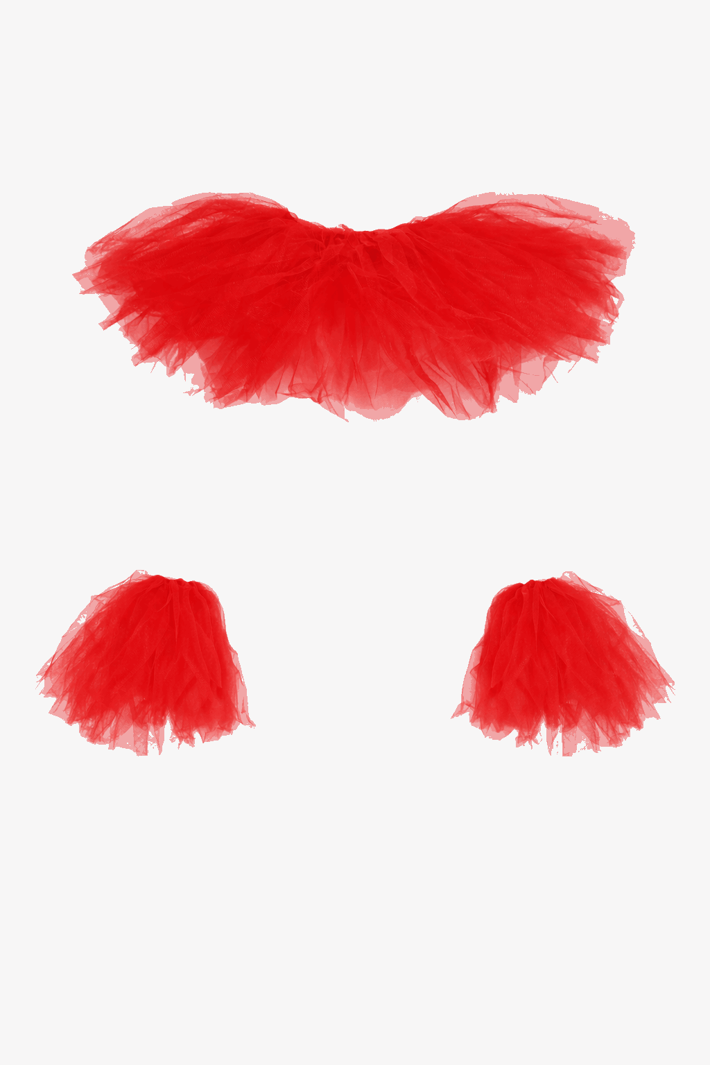 Red tulle clown collar and cuff set.