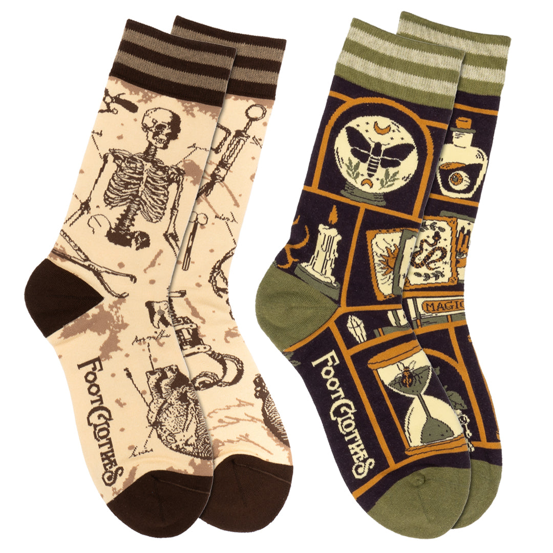 Two-design Victorian Science crew sock pack.
