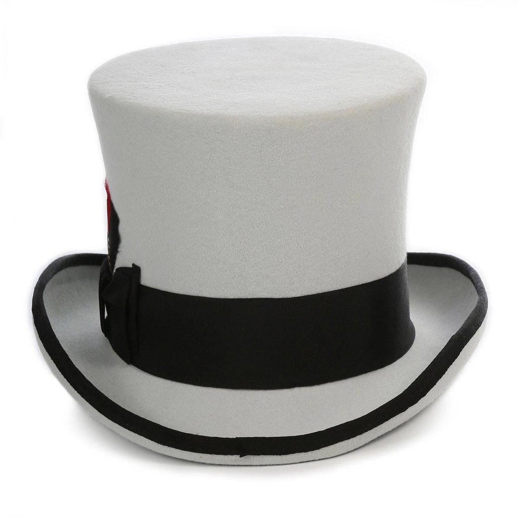 Premium Grey with Black Wool Top Hat - ResirWrecked Costumes