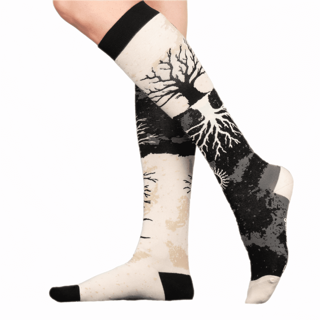 As Above So Below Tree knee-high socks.