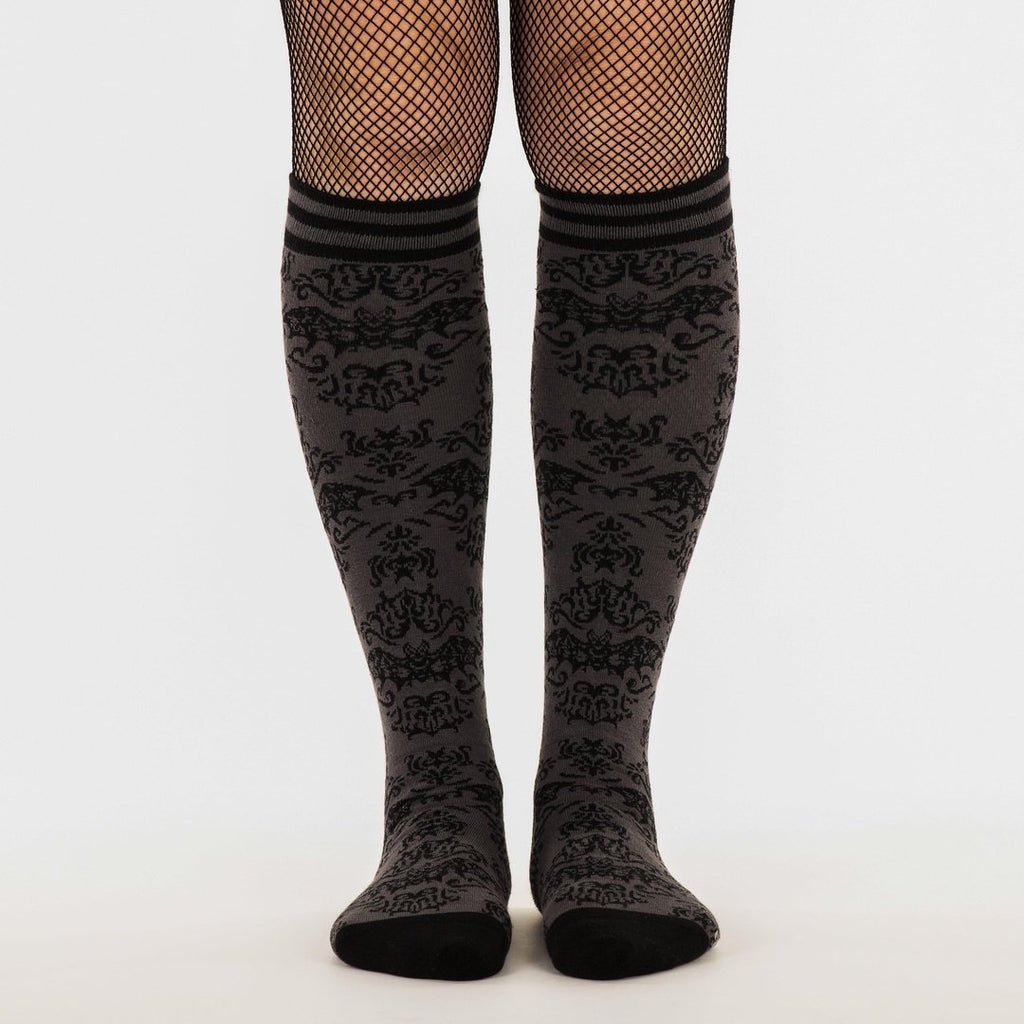 Bat Damask Knee High Socks - ResirWrecked Costumes