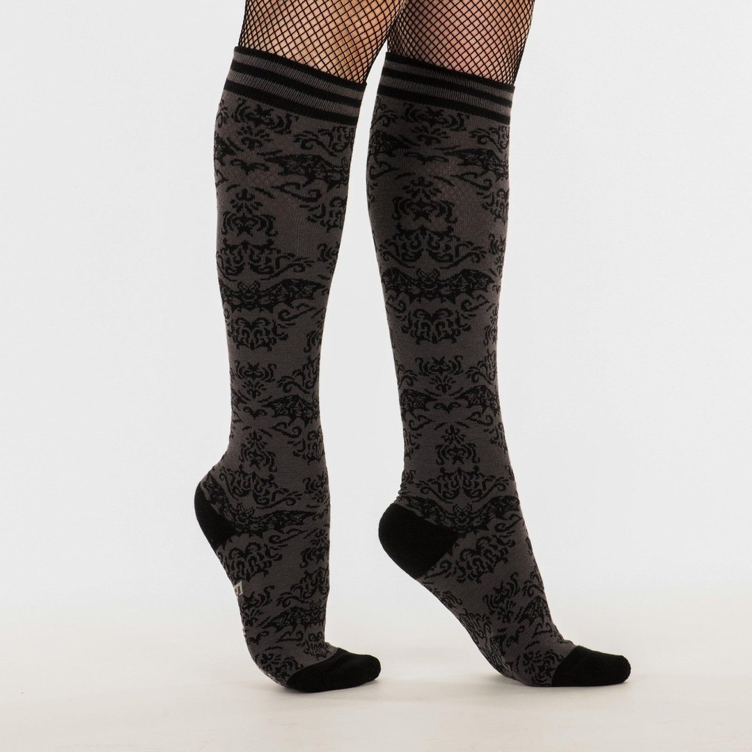 Bat Damask Knee High Socks - ResirWrecked Costumes