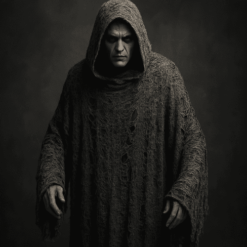 “Ash Shroud” – Grey Tattered Hooded Tunic image 0