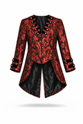 Red brocade tailcoat.