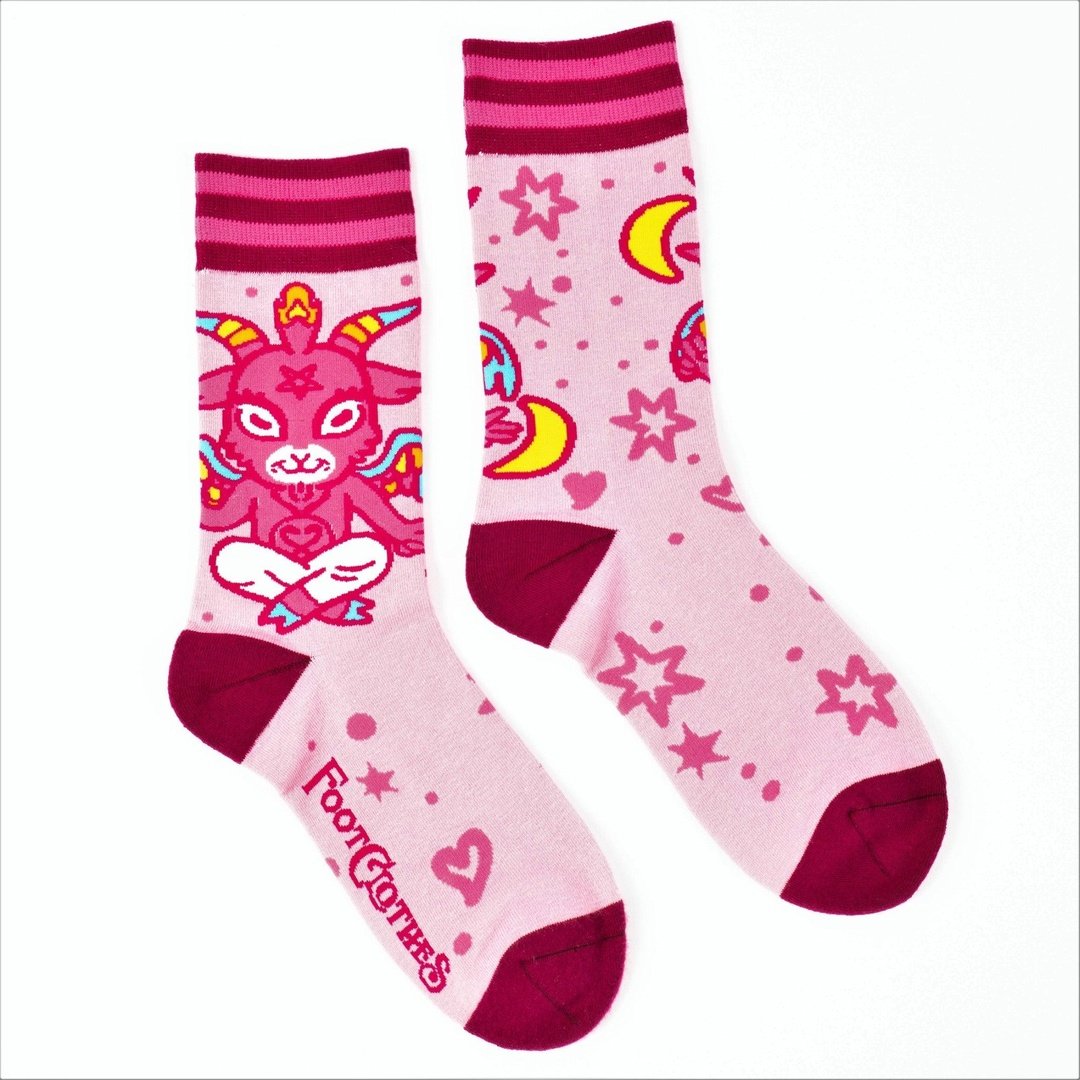 Cute Baphomet Goat Crew Socks - ResirWrecked Costumes